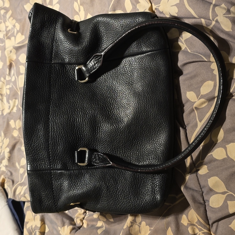 Kate Spade Westburry Bess Black Pebbled Leather Shoulder Drawstring Bag - Picture 1 of 6